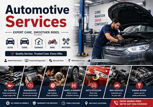 Automotive services car bike repair garages EV dealers and vehicle rentals directory in India