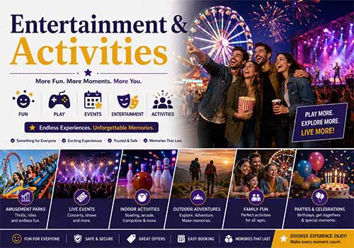 Entertainment activities amusement parks gaming zones and fun places directory in India